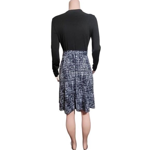 Shein women's long sleeve fit and flare tie front midi dress L - Picture 6 of 7